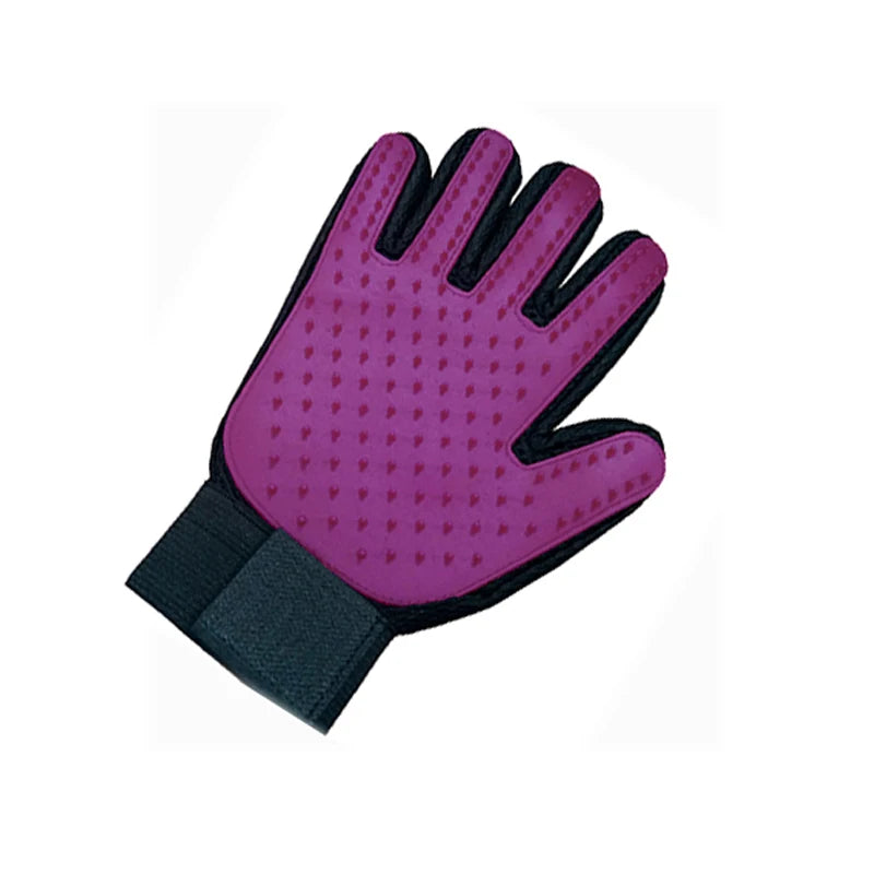 Purple grooming glove