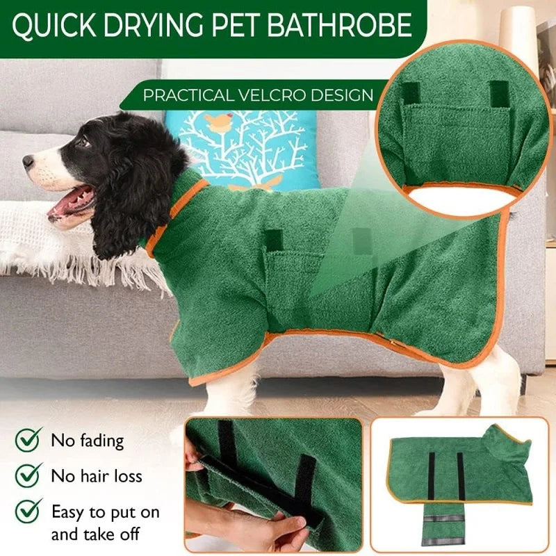 Quick-drying pet bathrobe